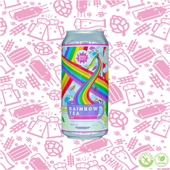 Shiny Brewery - Rainbow Tea IPA gluten free 6.2% 440ml craft beer can, vegan friendly and suitable for coeliacs.
